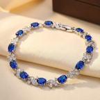 Sapphire Blumenlink Silver Bracelet