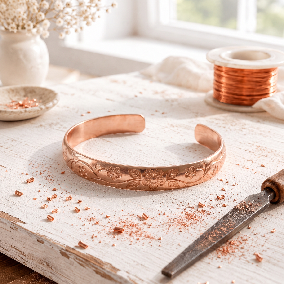 Cobre Garland: Bracelete Elegante