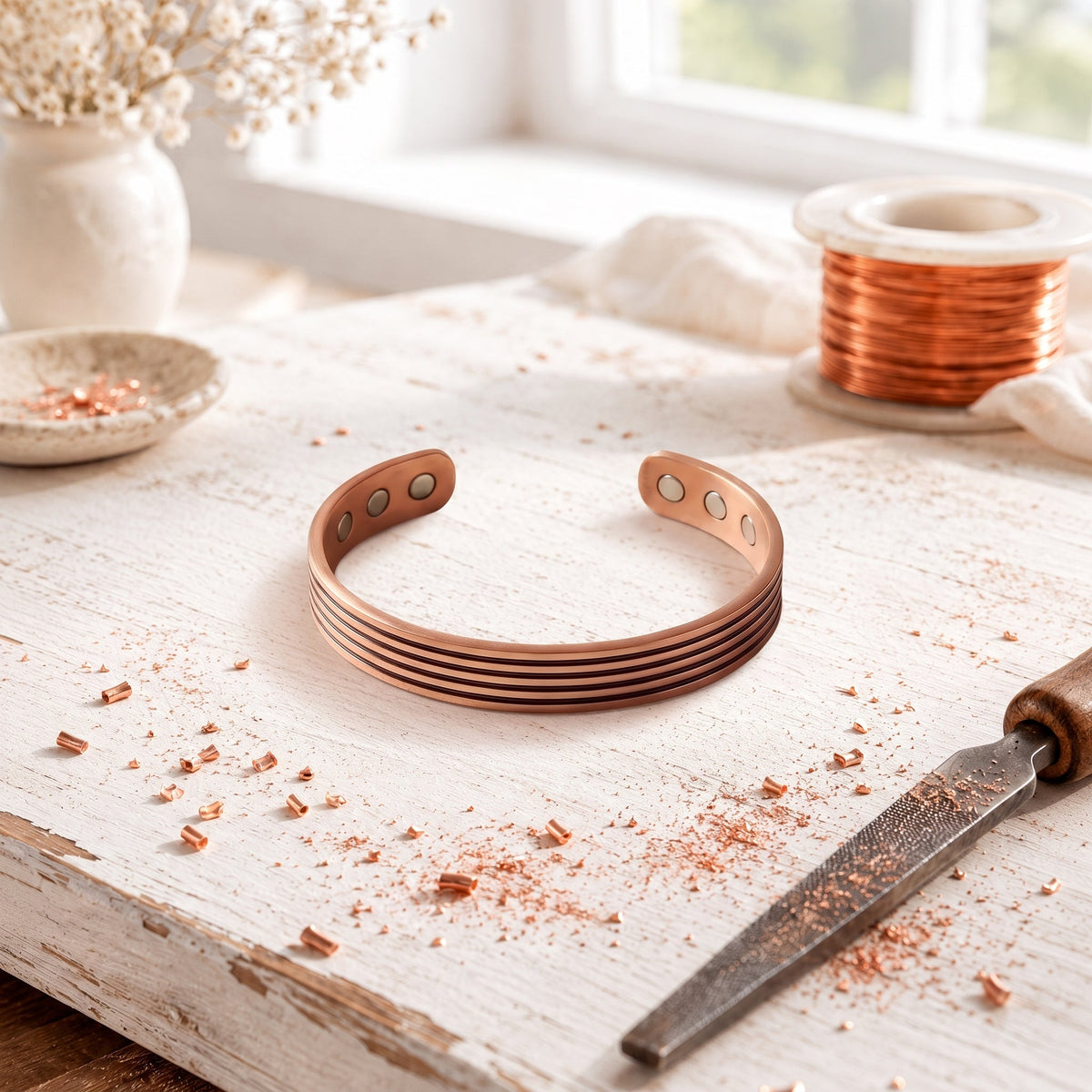 Cobre Stria Pulseira