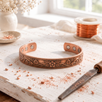 Pulseira de Cobre com Design Festonado