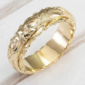 Anel Vintage de Ouro com Design Floral